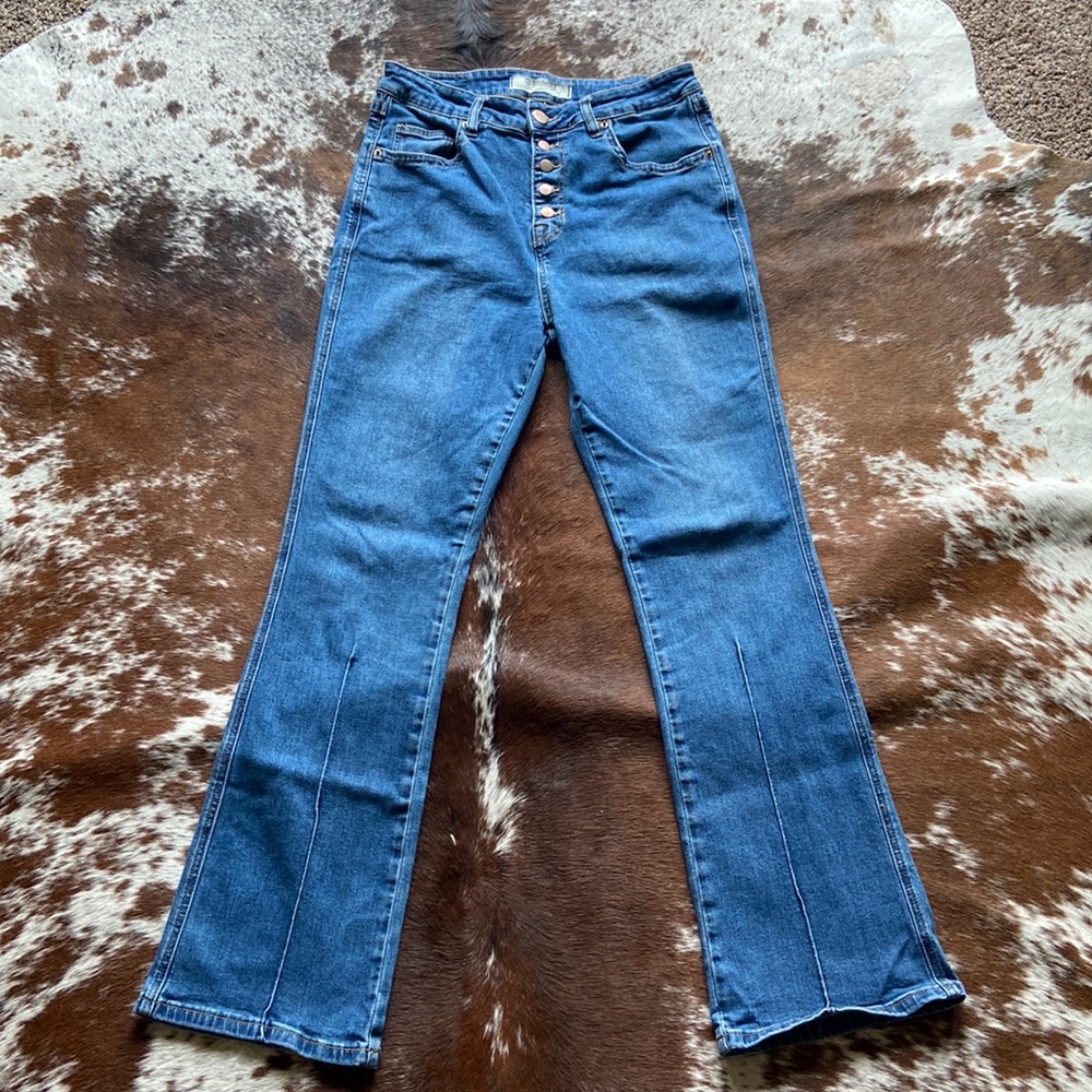 Rock & Roll high rise boot cut jeans.